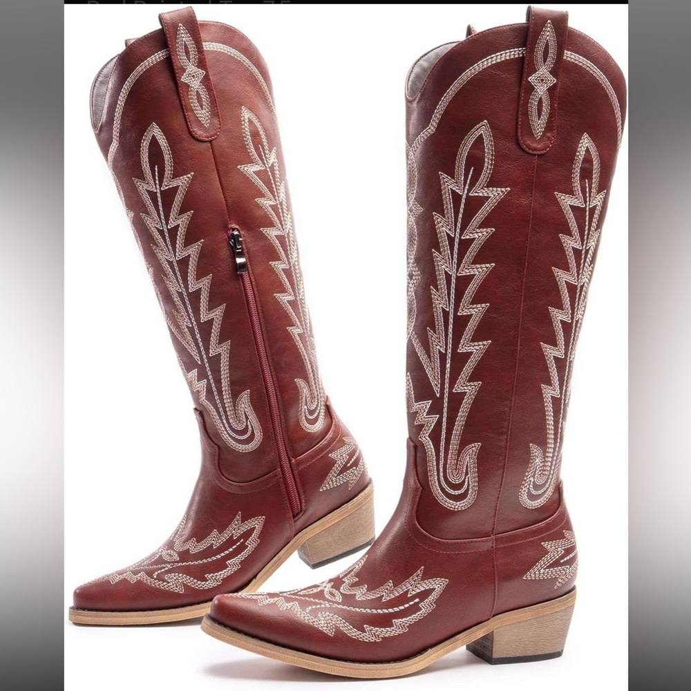 Brown Western Cowboy Boots - Picture 2 of 4